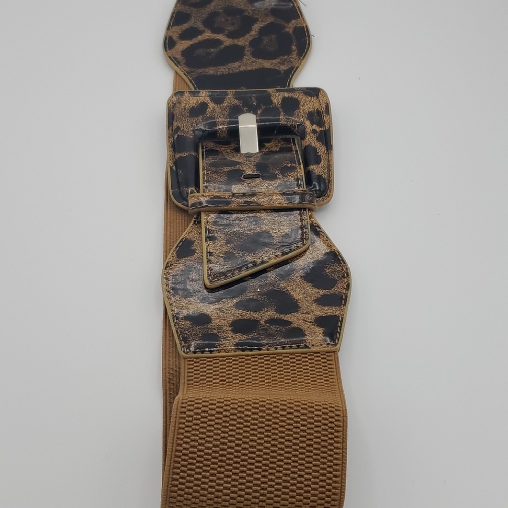 Leopard Print Wide Belt